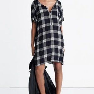 Madewell Black and White Plaid Dress